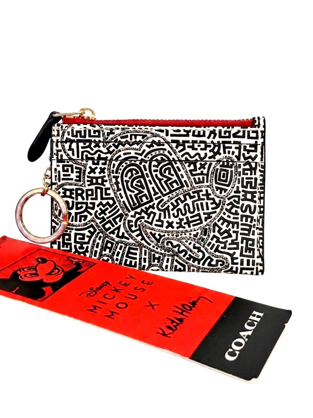 COACH Limited Edition Disney Mickey Mouse x Keith Haring Mini Skinny ID Case